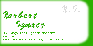 norbert ignacz business card